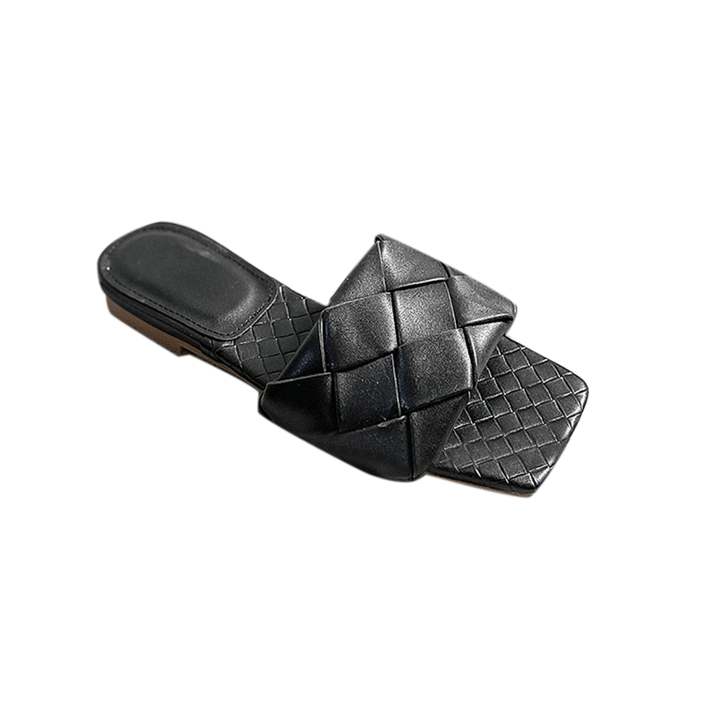 LUCOK Braided Leather Slippers Slides