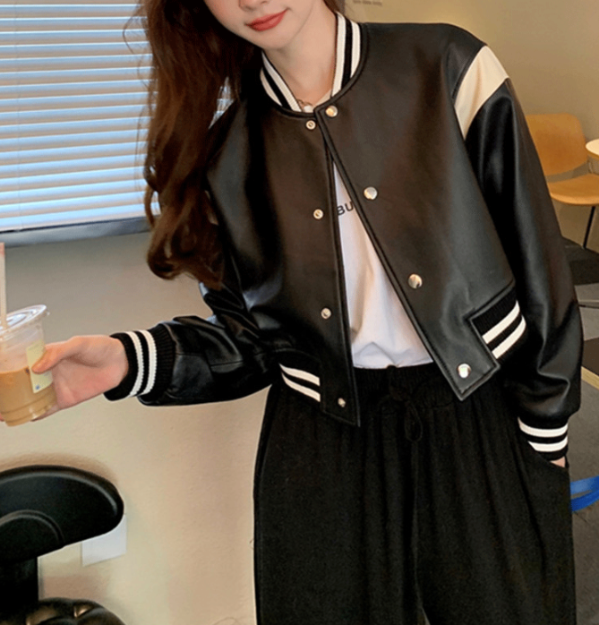 LUIKA Bi-Color Leather Jacket
