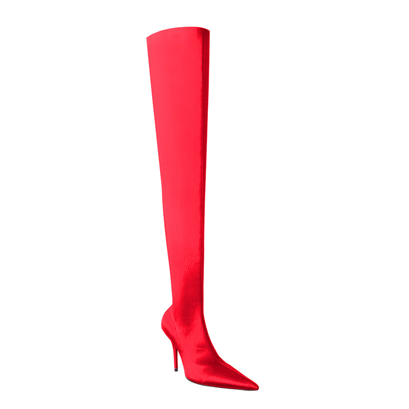NELLE Super Pointed Toe Basic Over The Knee Sock Boots