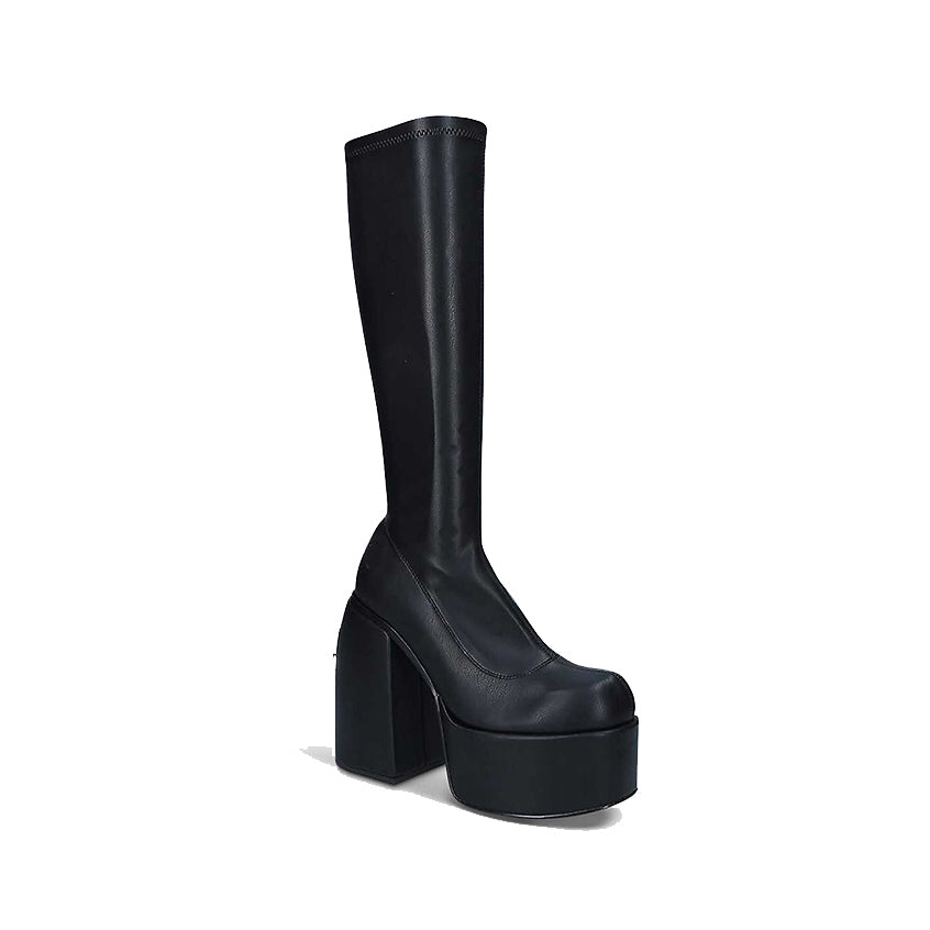 NIELS Block Heel Platform Knee High Boots