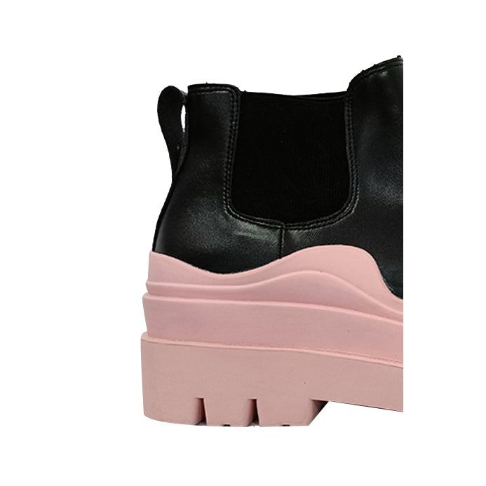 PAULA Bi-Color Leather Ankle Boots