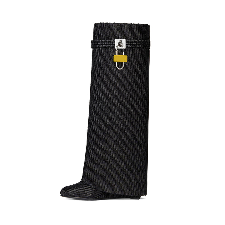 QAMRA Lock Detailed Wedged Heel Knee High Boots