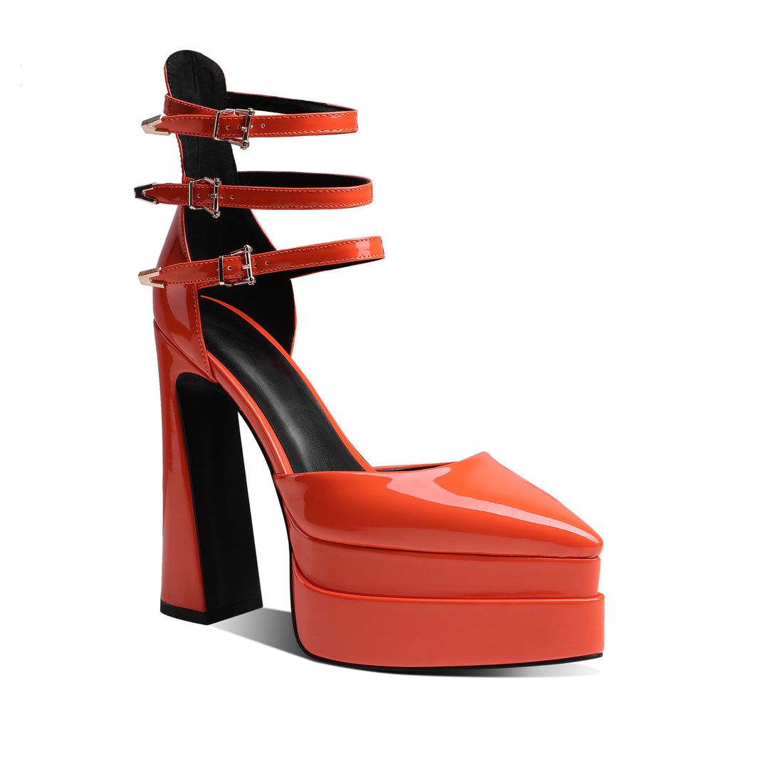QEIVA Block Heel Platform Sandals