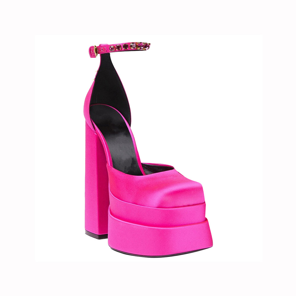 Rose QUITA Ankle Strap Block Heel Platform Sandals | i The Label – I ...