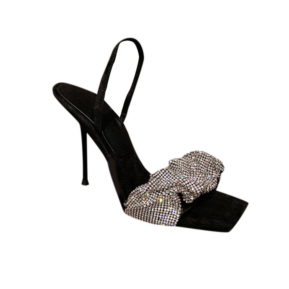 RAFIA Diamante High Heel Sandals - 9cm - ithelabel.com