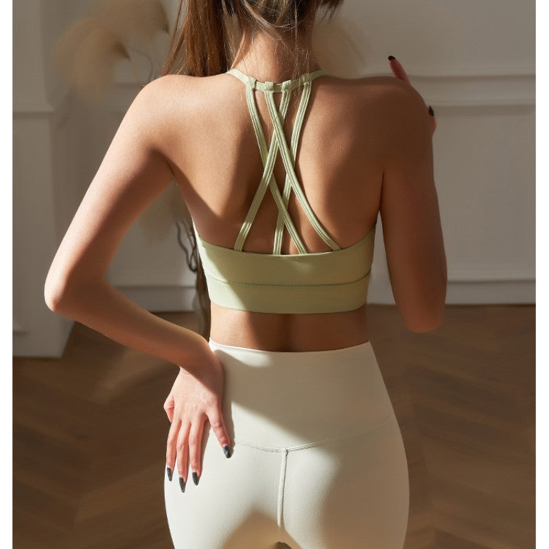 RAXFA Yoga Pilates Backless Fitted Sports Bra