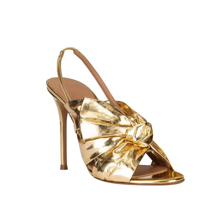 REKUI Knotted High Heel Mules Sandals
