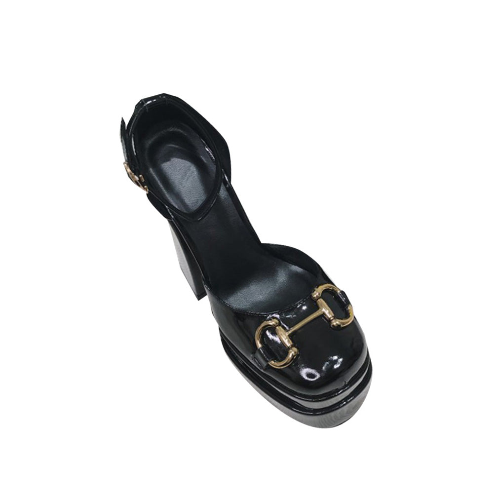 RLKIN Ankle Strap Block Heel Platform Sandals