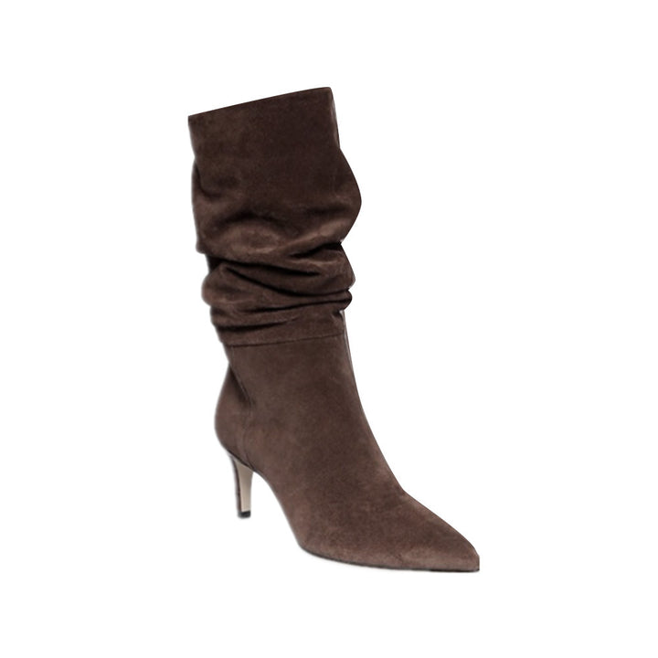 RUEFA Suede Mid Heel Ankle Boots