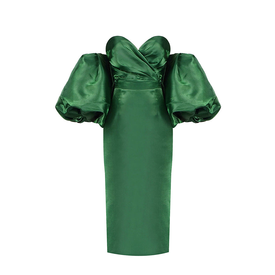 SCITT Puff Sleeves Off-Shoulder Maxi Dress