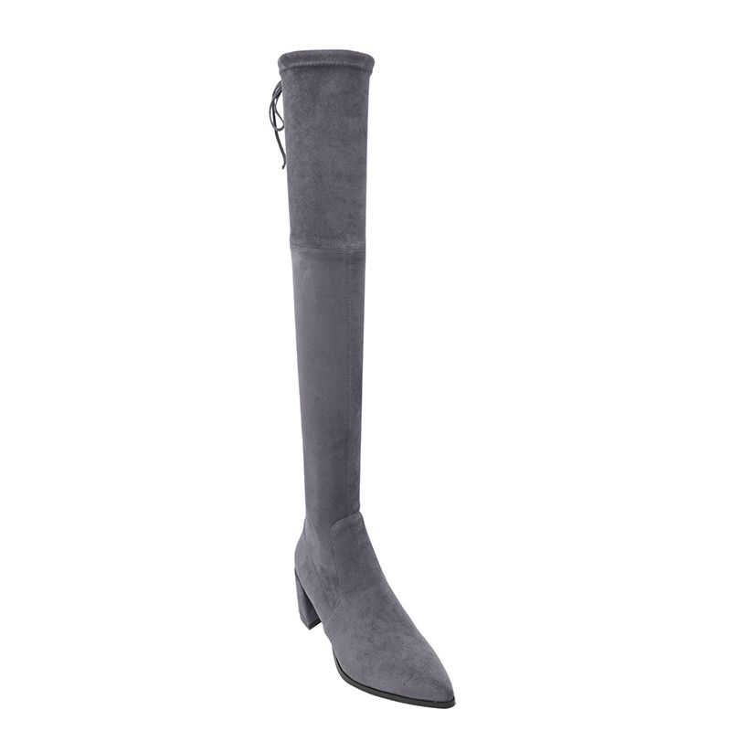 SELYN Lace Up Over The Knee Boots - 7cm