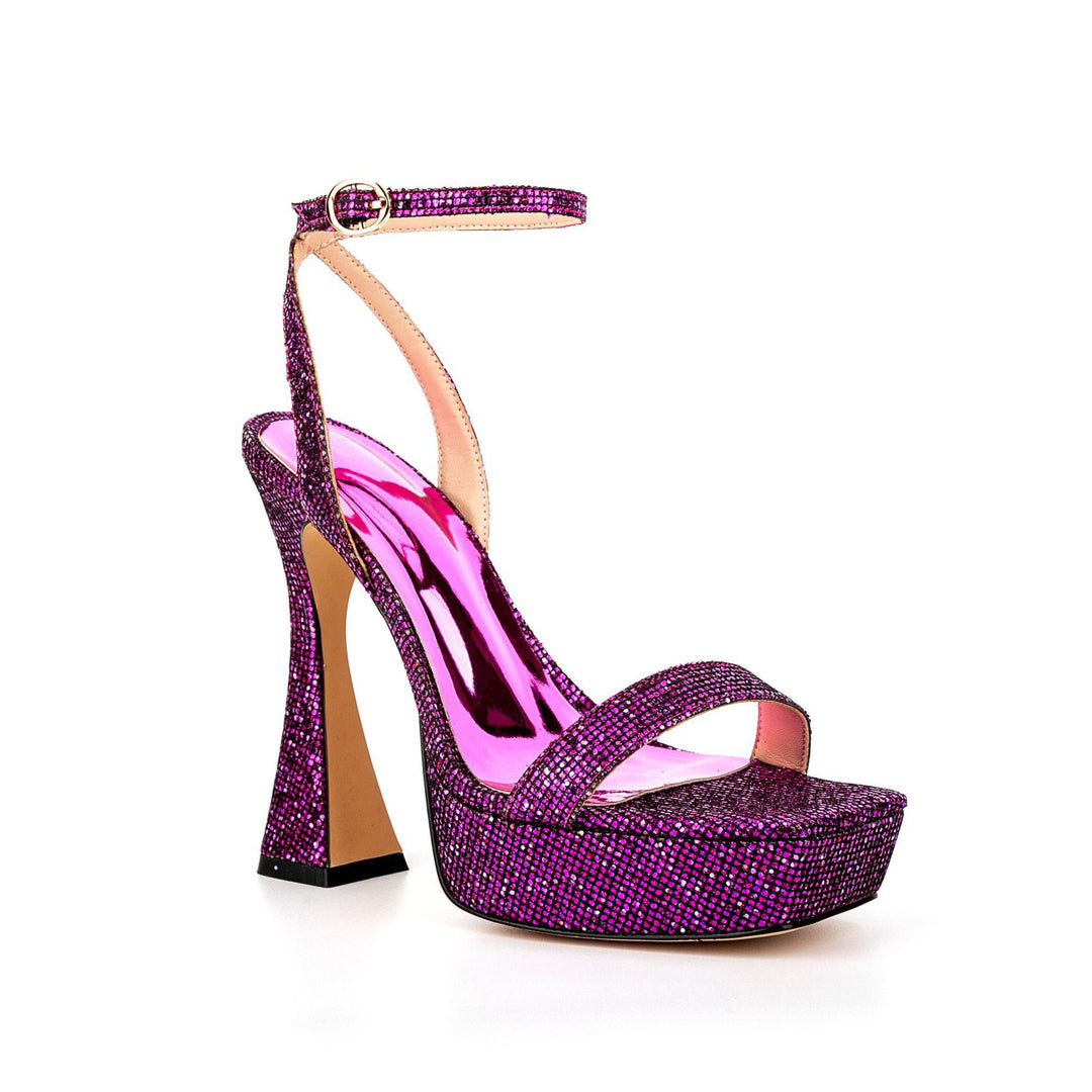 SIAKU Sequinned High Heel Platform Sandals