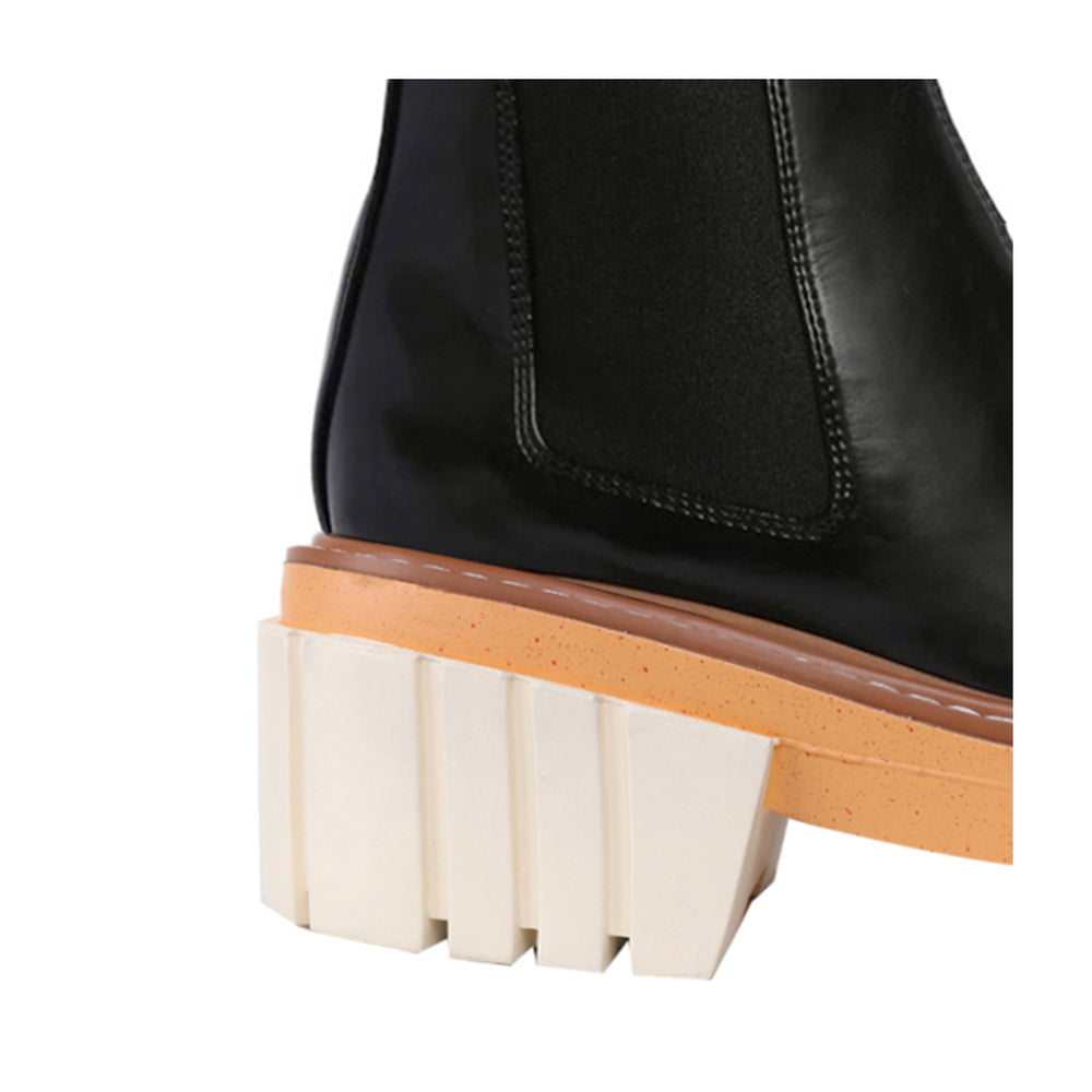 SIKIO Leather Platform Ankle Boots - ithelabel.com