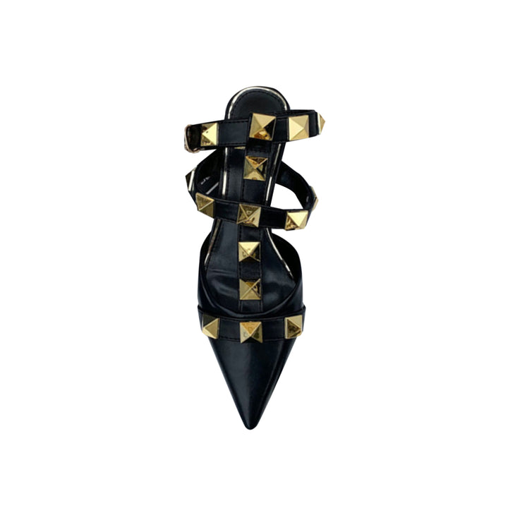 SILUM Studded Ankle Strap Kitten Heel Sandals - 4cm - ithelabel.com