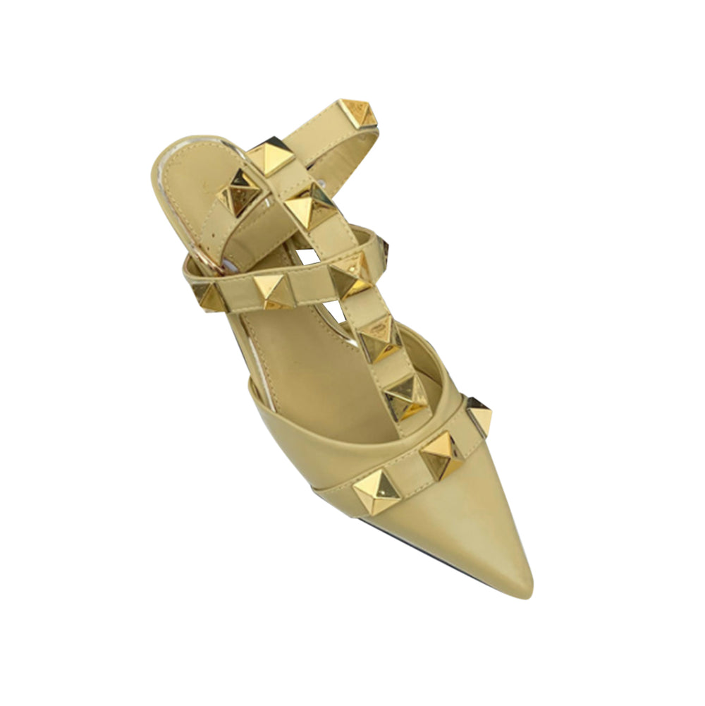 SILUM Studded Ankle Strap Kitten Heel Sandals - 4cm - ithelabel.com