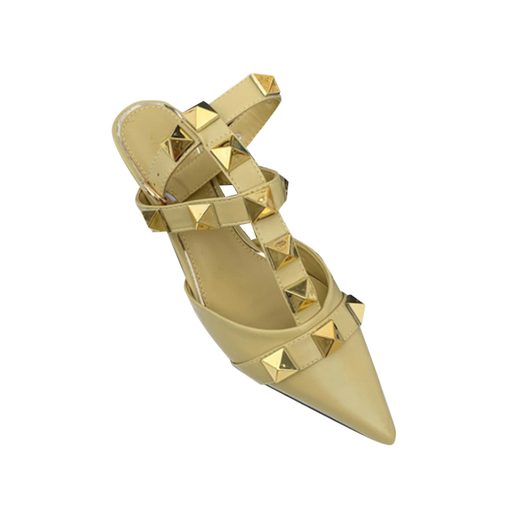 SILUM Studded Ankle Strap Kitten Heel Sandals - 4cm - ithelabel.com