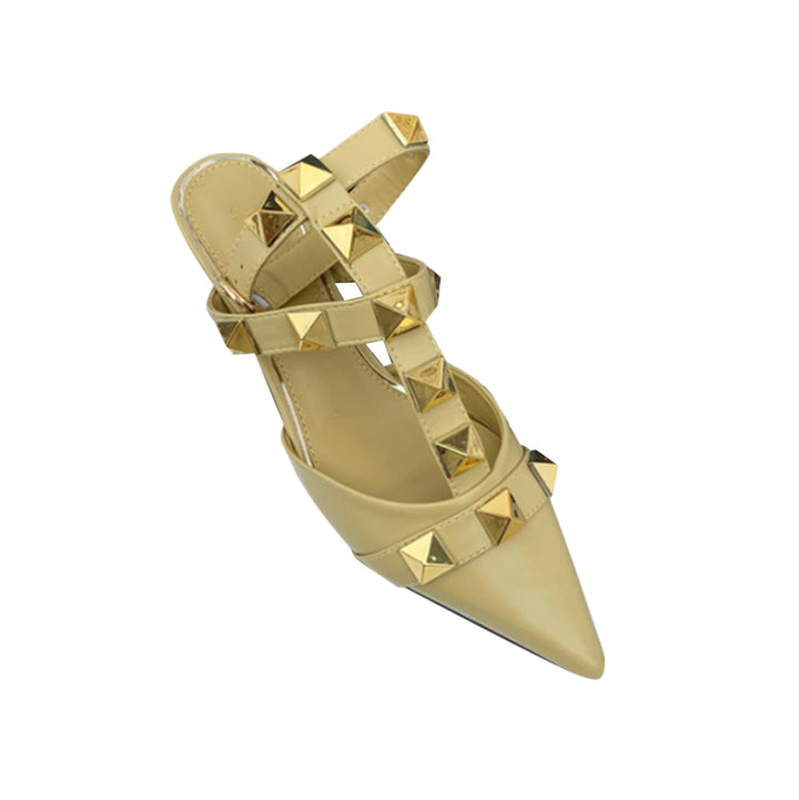 SILUM Studded Ankle Strap Kitten Heel Sandals - 4cm - ithelabel.com