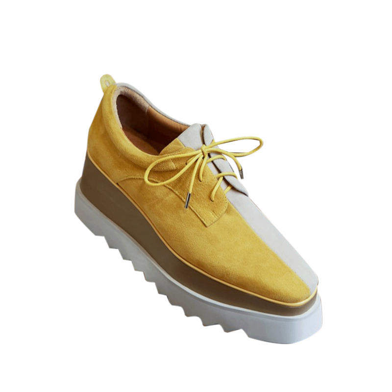 WEMER Lace Up Suede Oxford Platform Sneakers - ithelabel.com