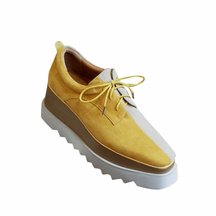 WEMER Lace Up Suede Oxford Platform Sneakers - ithelabel.com