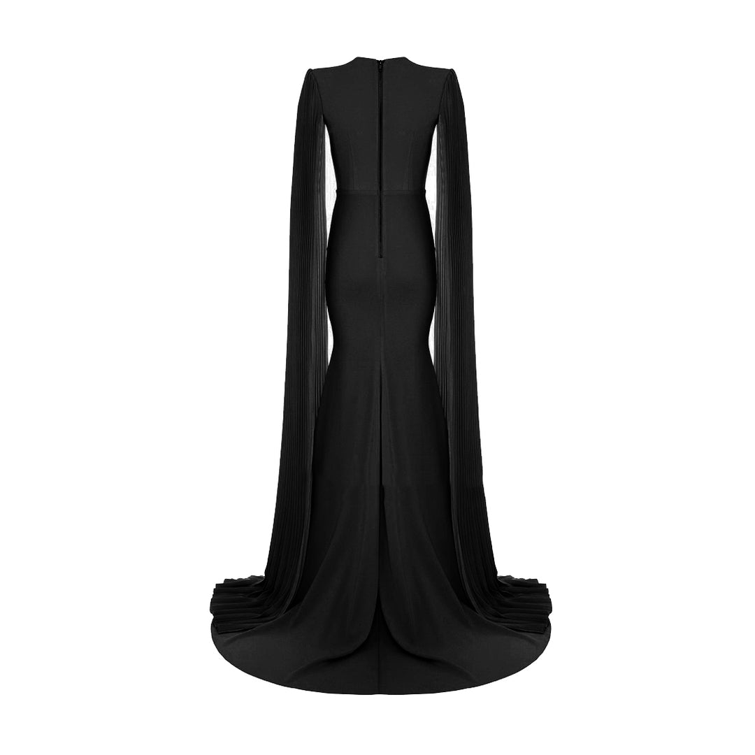 SIKIA Long Sleeves Maxi Evening Dress Gown