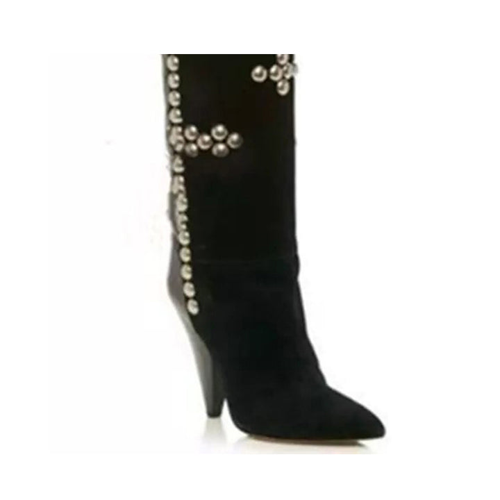 CIATO Studded Suede Knee High Boots - ithelabel.com