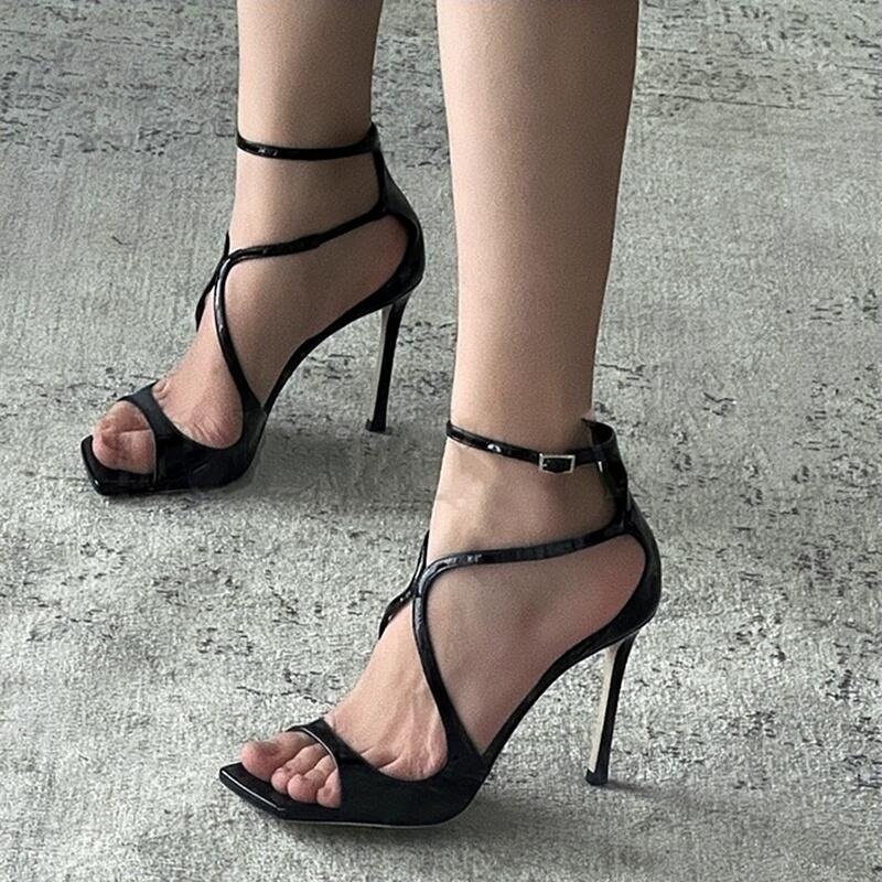 HANUE Stiletto Heel Ankle Strap High Heel Sandals - 9cm