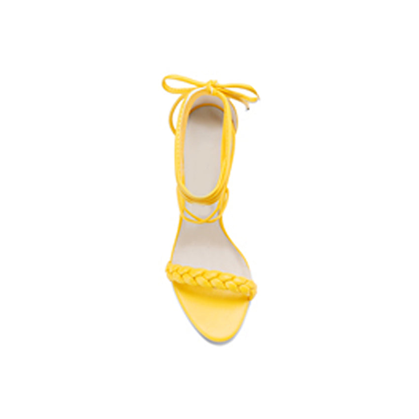 HINDE Braided Lace Up High Heel Sandals - 10cm - ithelabel.com