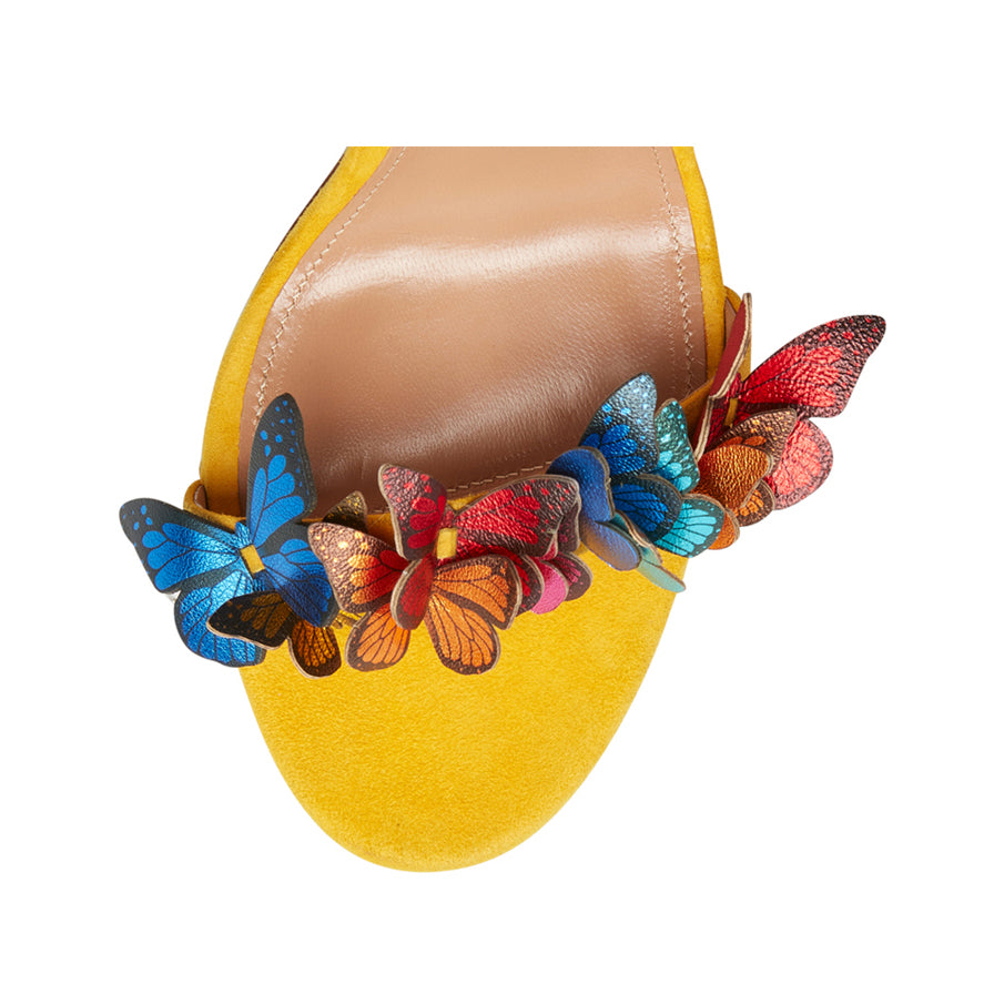 Papillon 105 suede sandals in multicoloured - Aquazzura | Mytheresa