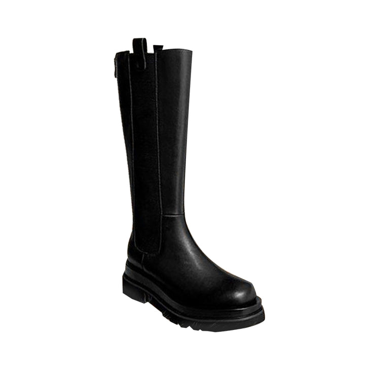 KANIO Platform Leather Knee High Boots - ithelabel.com