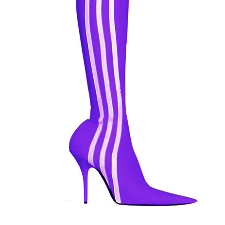 MAWEL Striped High Heel Over The Knee Boots