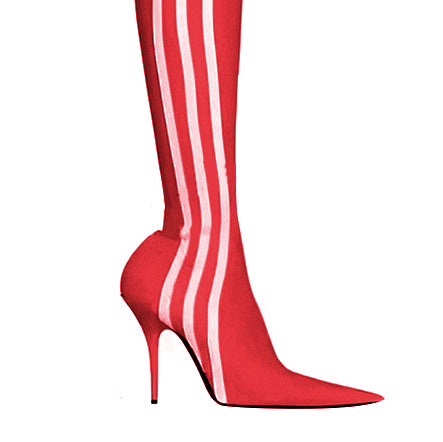 MAWEL Striped High Heel Over The Knee Boots