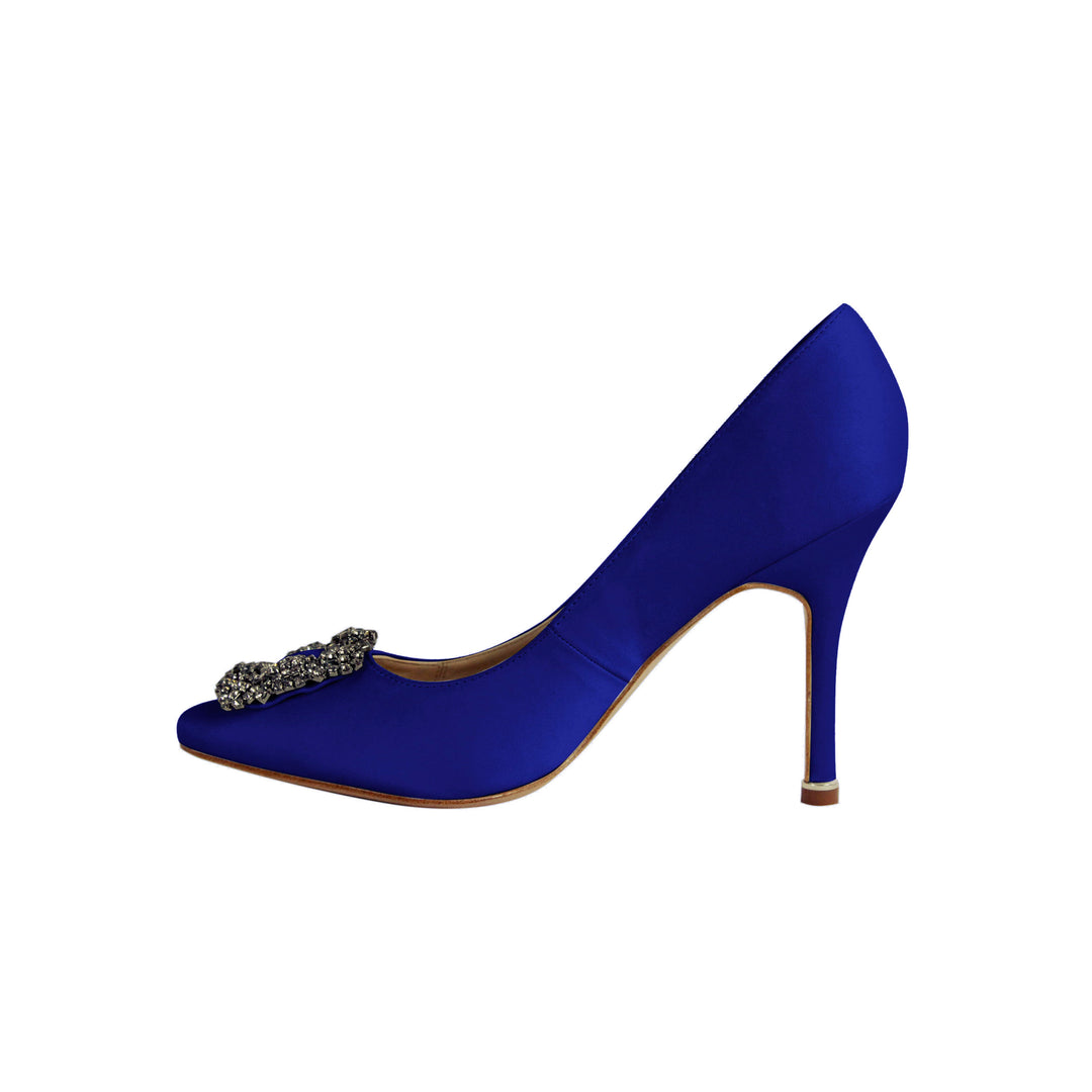 MIRKO Diamante Embellished Satin Pumps - ithelabel.com