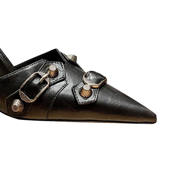 NAISA Studded Mules Sandals