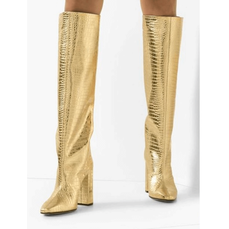 OKANA Patent Leather Knee High Boots - ithelabel.com