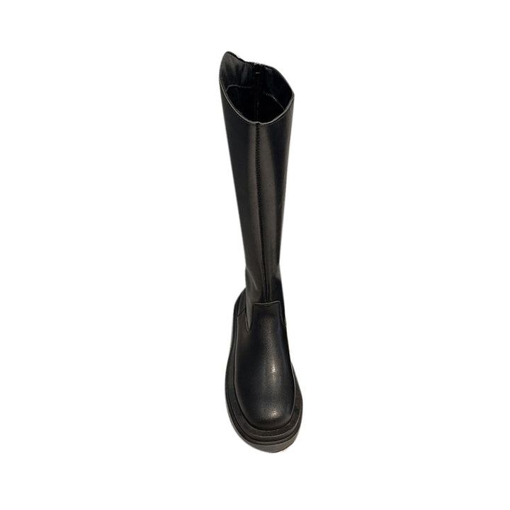 REHIA Leather Platform Knee High Boots