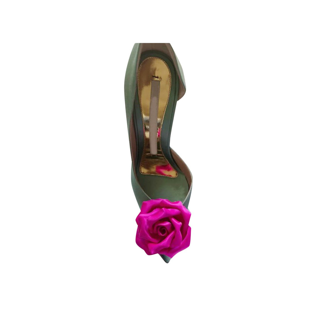REKIC Flower Embellished Mid Heel Pumps