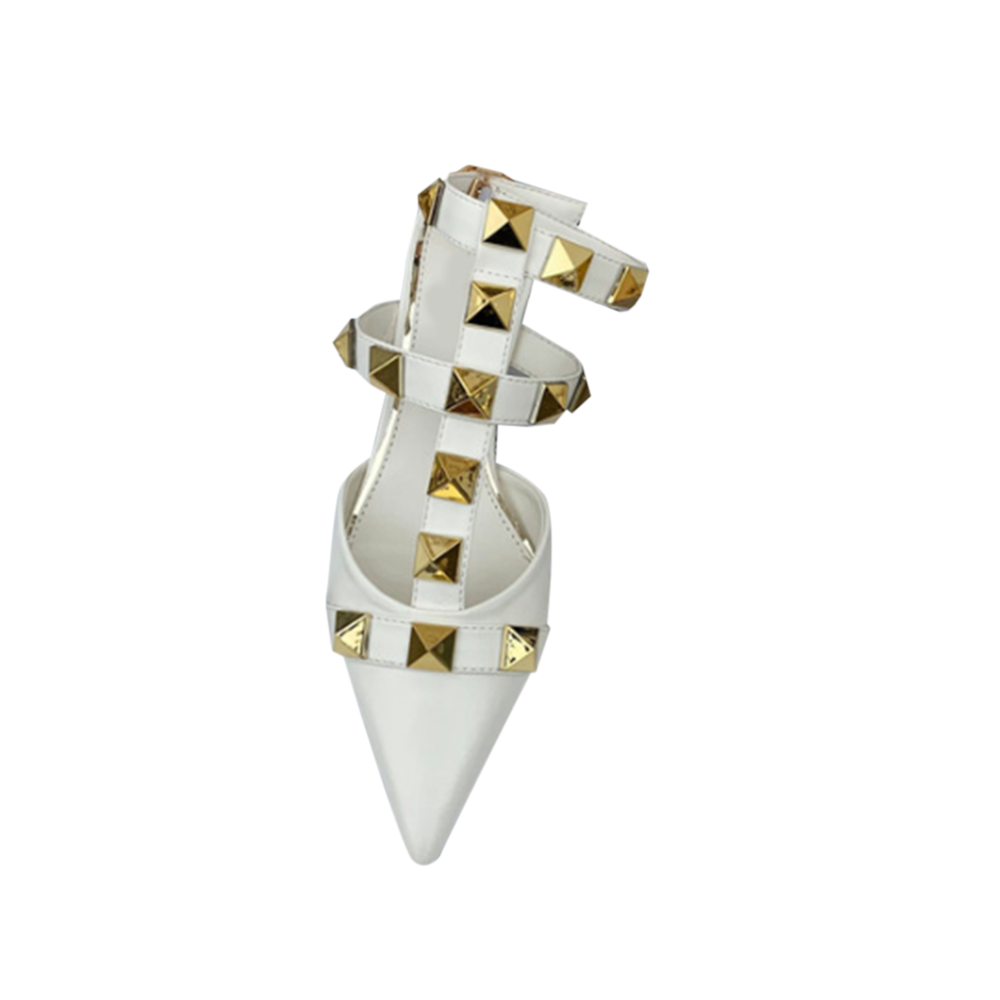 SILUM Studded Ankle Strap Kitten Heel Sandals - 4cm - ithelabel.com