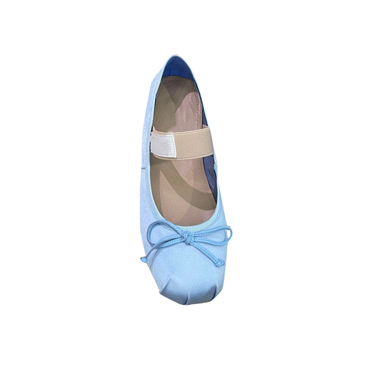 SULOM Bow Embellished Satin Flat Ballet Shoes