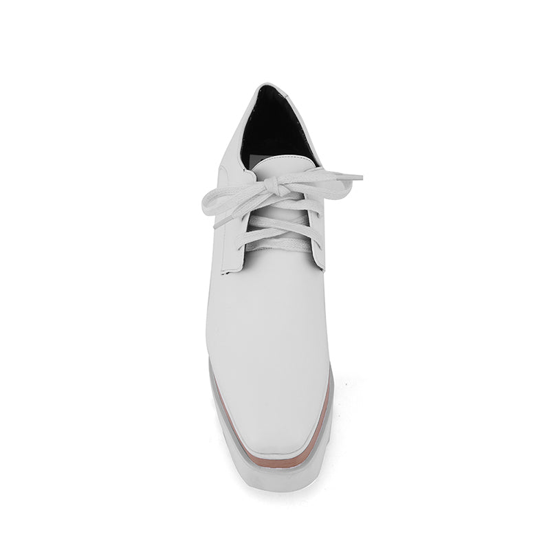 WEMER Lace Up Oxford Platform Sneakers - ithelabel.com