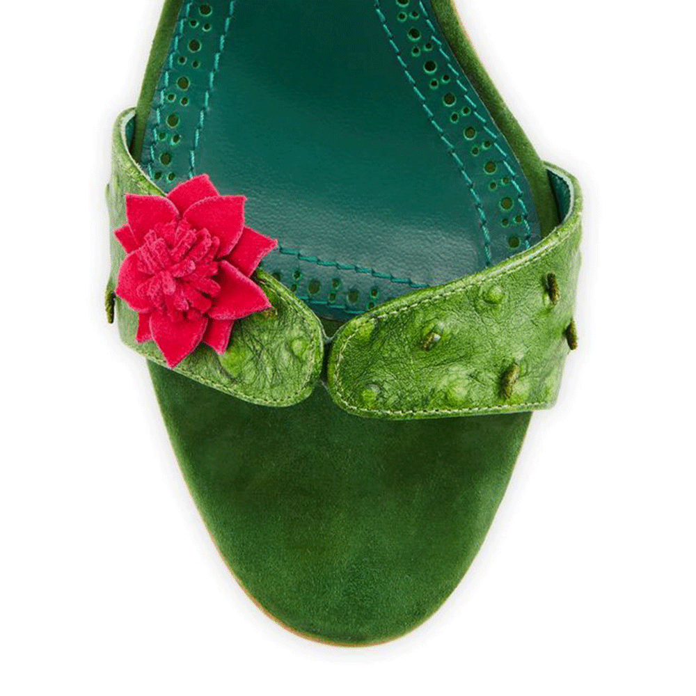 DINFA Flower Embellished Lace Up High Heel Sandals