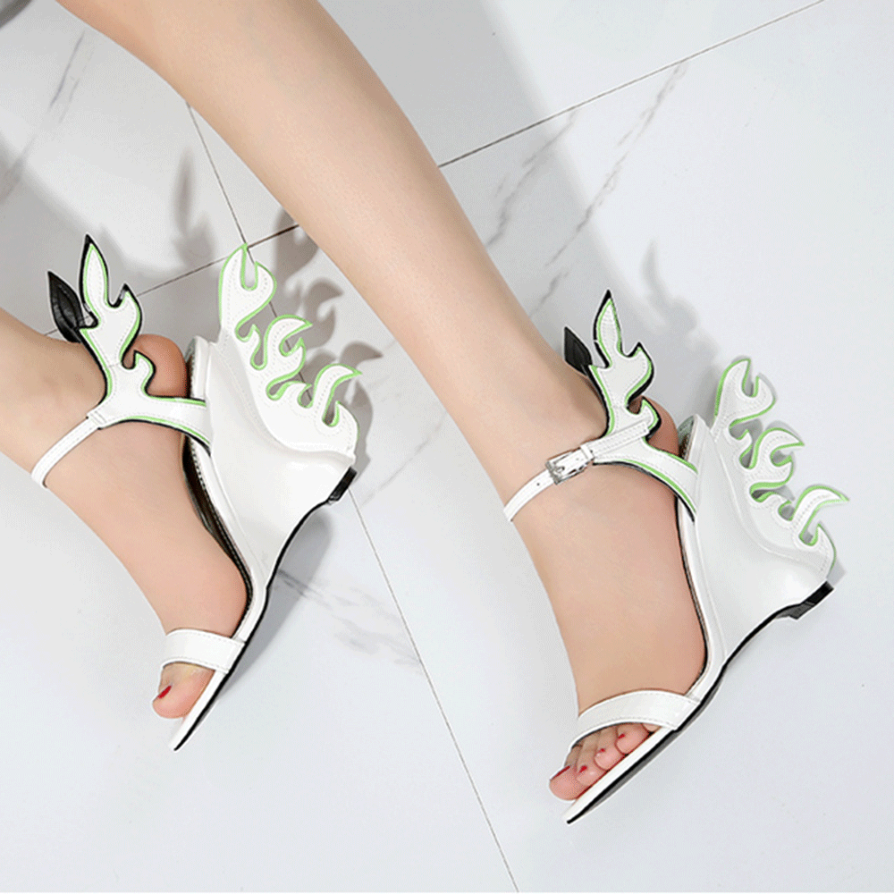FIORE Ankle Strap Wedged Heel Sandals - 10cm