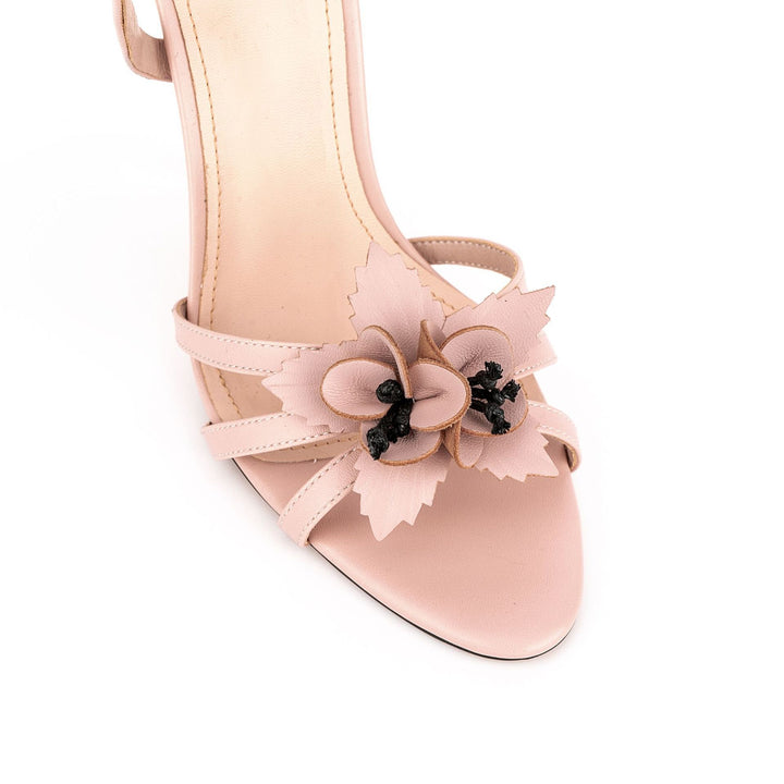 KEGUC Flower Embellished High Heel Sandals