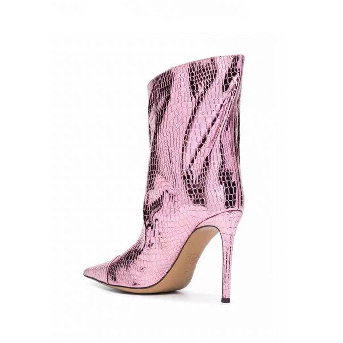KIFUE Stiletto High Heel Ankle Boots