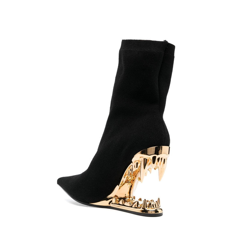 KULRE Sculptured Wedged Heel Ankle Boots