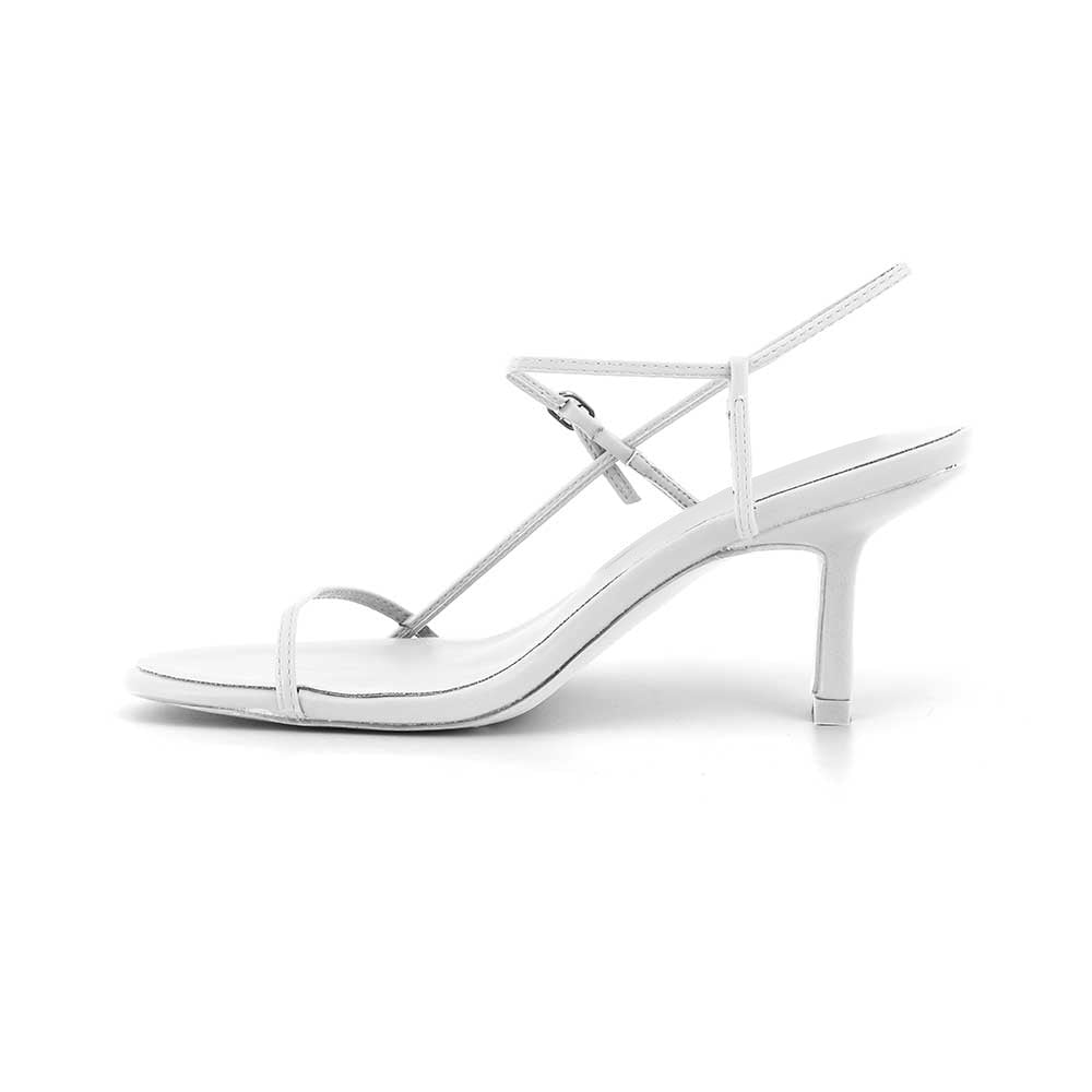 MACIE Strappy Leather Mid Heel Floss Sandals