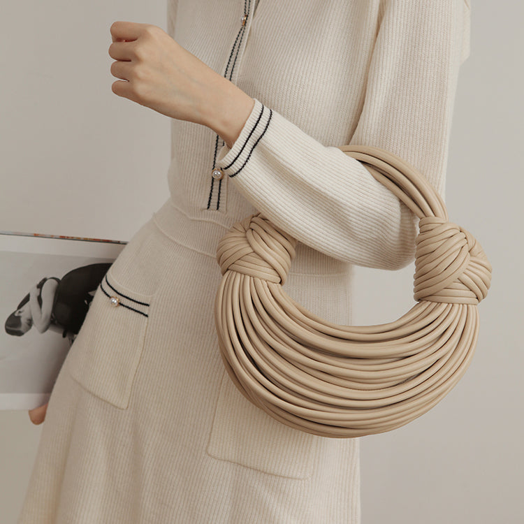 TIRIA Knotted Leather Tote Bag
