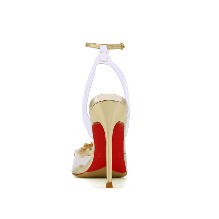 VATOE Diamante Transparent PVC High Heel Naked Sandals - 10cm - ithelabel.com