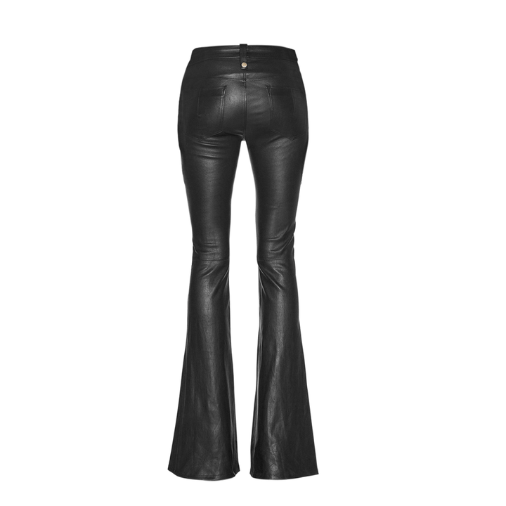 VENNY Lace Up Leather Flared Pants - ithelabel.com