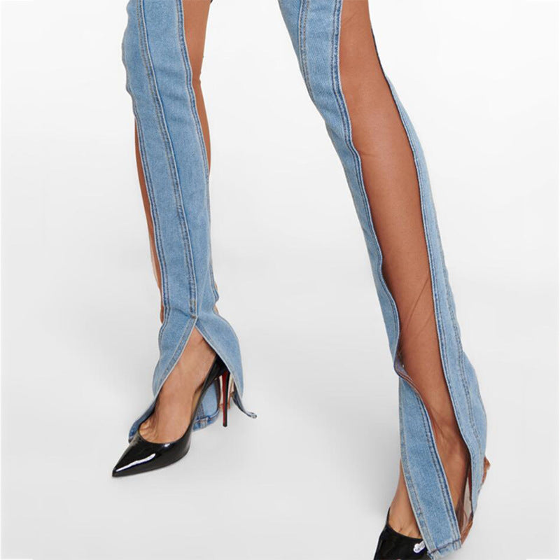 SUDRE See-Through Flared Jeans