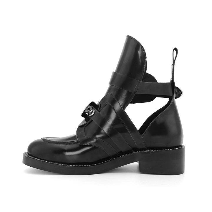 Exclusive - CRUSH Black Cutout Boots - Silver Buckles - ithelabel.com